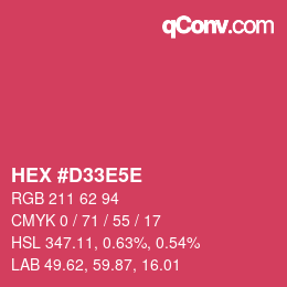 Código de color: HEX #D33E5E | qconv.com