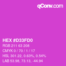 Color code: HEX #D33FD0 | qconv.com
