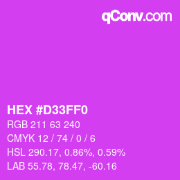 Color code: HEX #D33FF0 | qconv.com