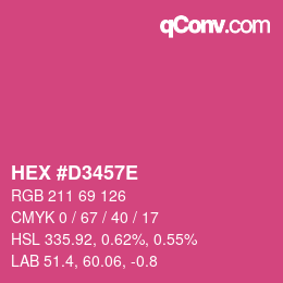 Color code: HEX #D3457E | qconv.com
