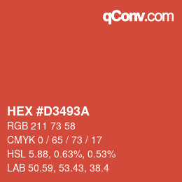 Color code: HEX #D3493A | qconv.com