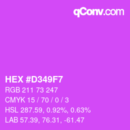 Farbcode: HEX #D349F7 | qconv.com