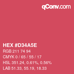 Color code: HEX #D34A5E | qconv.com