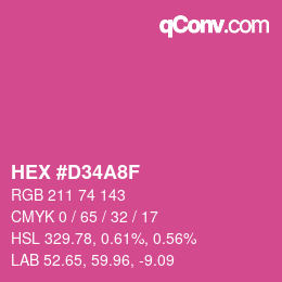 Color code: HEX #D34A8F | qconv.com