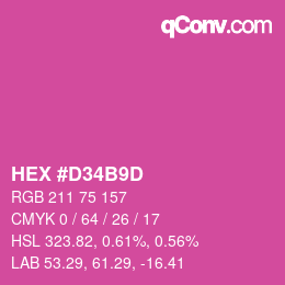 カラーコード: HEX #D34B9D | qconv.com