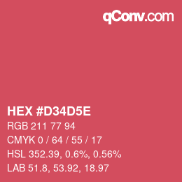 カラーコード: HEX #D34D5E | qconv.com