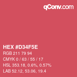 Code couleur: HEX #D34F5E | qconv.com