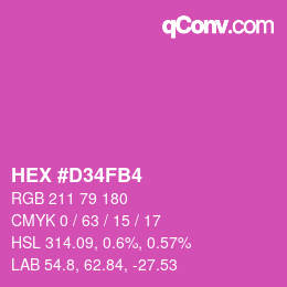 カラーコード: HEX #D34FB4 | qconv.com