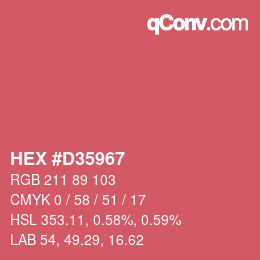 Farbcode: HEX #D35967 | qconv.com
