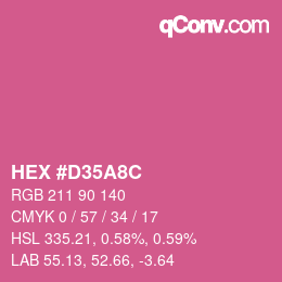 カラーコード: HEX #D35A8C | qconv.com