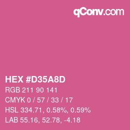カラーコード: HEX #D35A8D | qconv.com