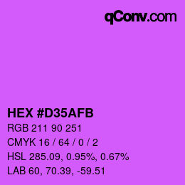 カラーコード: HEX #D35AFB | qconv.com