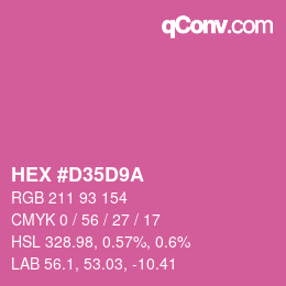 Color code: HEX #D35D9A | qconv.com