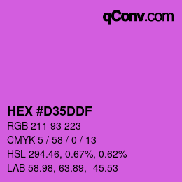 Color code: HEX #D35DDF | qconv.com