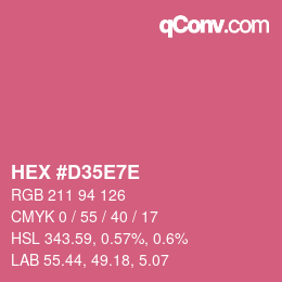 Color code: HEX #D35E7E | qconv.com