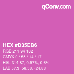 カラーコード: HEX #D35EB6 | qconv.com