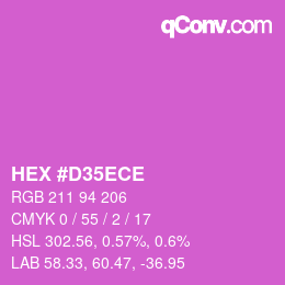 カラーコード: HEX #D35ECE | qconv.com