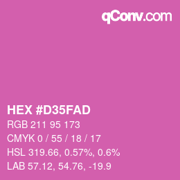 颜色代码: HEX #D35FAD | qconv.com