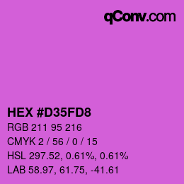 Color code: HEX #D35FD8 | qconv.com