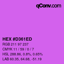 颜色代码: HEX #D361ED | qconv.com
