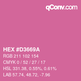 Color code: HEX #D3669A | qconv.com