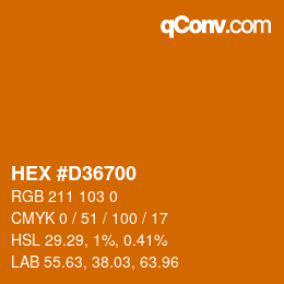 Color code: HEX #D36700 | qconv.com