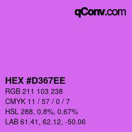 カラーコード: HEX #D367EE | qconv.com