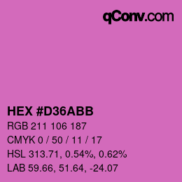 カラーコード: HEX #D36ABB | qconv.com