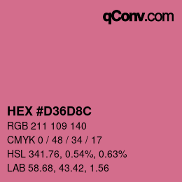 Color code: HEX #D36D8C | qconv.com