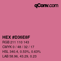 カラーコード: HEX #D36E8F | qconv.com