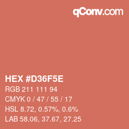 Color code: HEX #D36F5E | qconv.com