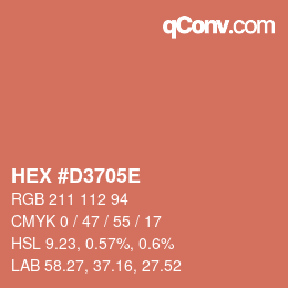 Color code: HEX #D3705E | qconv.com