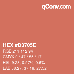 カラーコード: HEX #D3705E | qconv.com