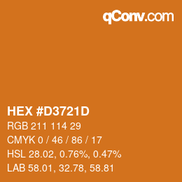 颜色代码: HEX #D3721D | qconv.com