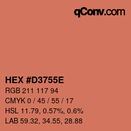 Farbcode: HEX #D3755E | qconv.com