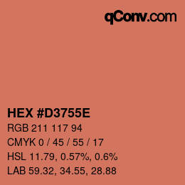 Código de color: HEX #D3755E | qconv.com