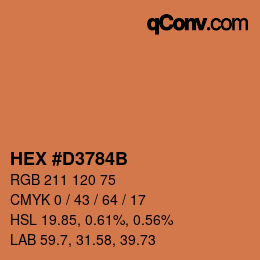 Color code: HEX #D3784B | qconv.com
