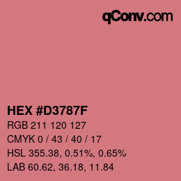 カラーコード: HEX #D3787F | qconv.com