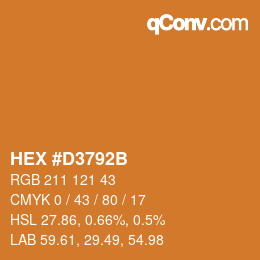 Color code: HEX #D3792B | qconv.com