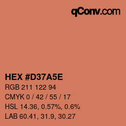 Color code: HEX #D37A5E | qconv.com