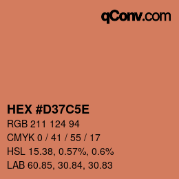 カラーコード: HEX #D37C5E | qconv.com