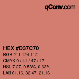 カラーコード: HEX #D37C70 | qconv.com