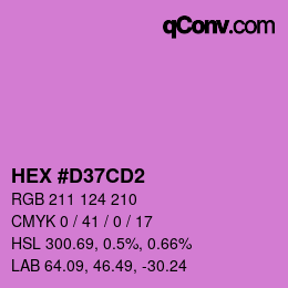 カラーコード: HEX #D37CD2 | qconv.com