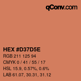 Color code: HEX #D37D5E | qconv.com
