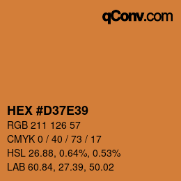 Código de color: HEX #D37E39 | qconv.com