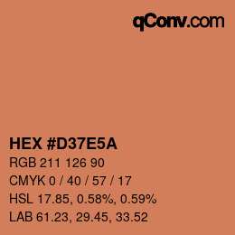 颜色代码: HEX #D37E5A | qconv.com