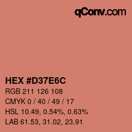 Color code: HEX #D37E6C | qconv.com