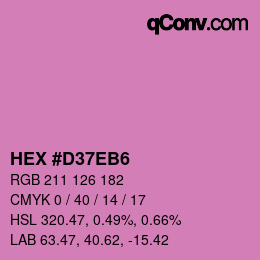 颜色代码: HEX #D37EB6 | qconv.com