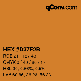 Color code: HEX #D37F2B | qconv.com
