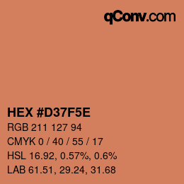 Farbcode: HEX #D37F5E | qconv.com